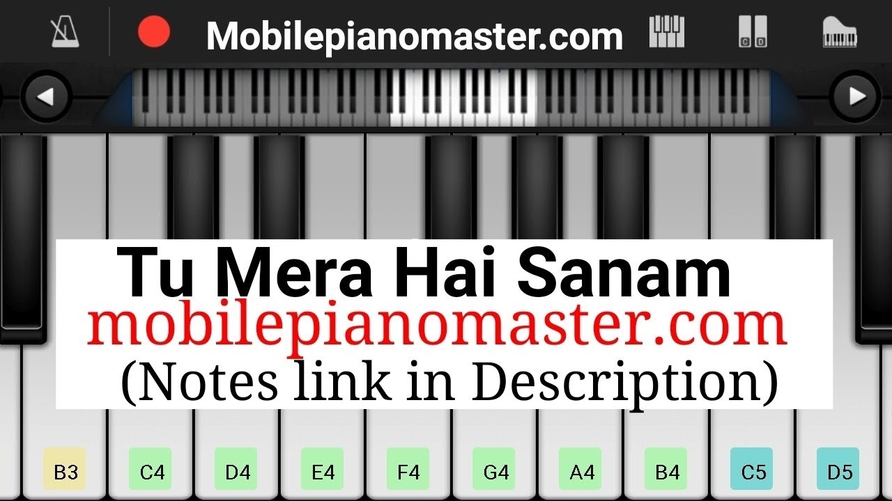 Tu Mera Hai Sanam Piano Tutorial |Piano Notes|Keyboard ...