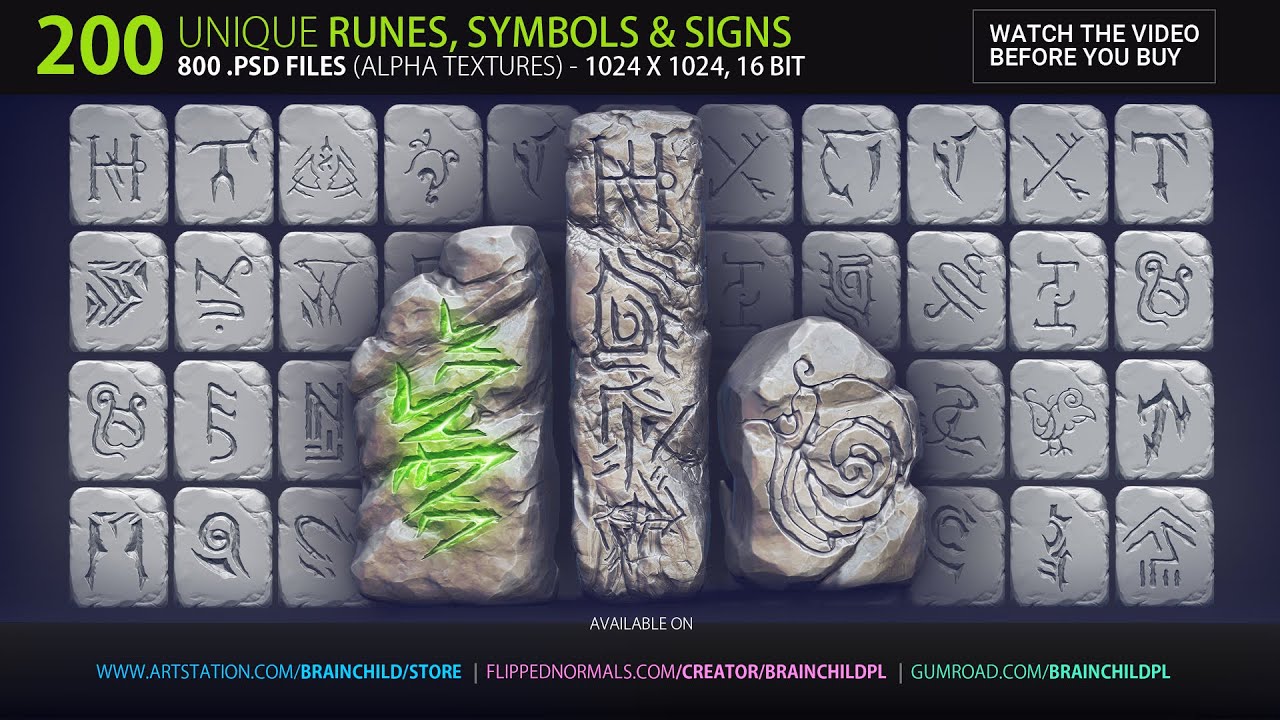 zbrush alphas runes