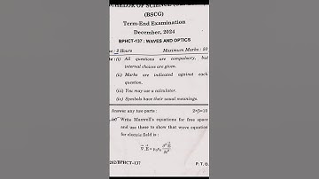 IGNOU BPHCT 137 DEC 2024 Exam Question paper | Physics Question Paper 📜 #IGNOU #Physics