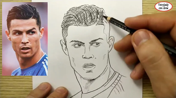 VERY EASY , How to draw cristiano ronaldo / cr7 , football player / learn drawing academy