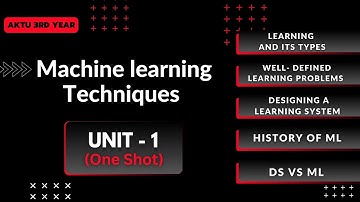 #1 Machine Learning Techniques (Unit-1) OneShot || AKTU (Btech 3rd year)  ||  @brevilearning