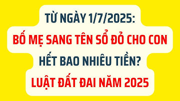 Từ 1/7/2025: Sang Tên Sổ Đỏ Cho Con Hết Bao Nhiêu Tiền? - Luật Đất Đai 2025