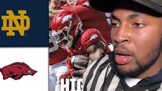 Notre Dame Fighting Irish vs. Arkansas Razorbacks | Full Game Highlights l REACTION