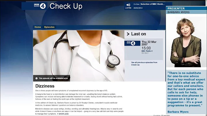Dizziness - BBC Radio 4 - Check Up with Barbara My...