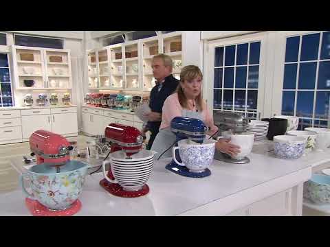 KitchenAid C/O Patterned or Textured 5-qt Ceramic Mixing Bowls on QVC 