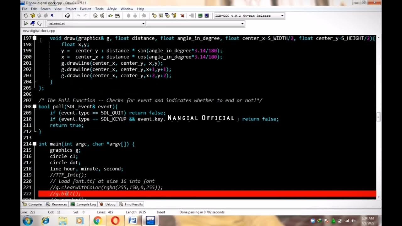 How To Make Analog Clock In Dev C++ YouTube