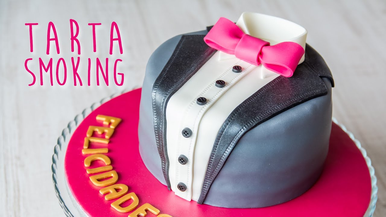 Tarta smoking - Decoración con fondant | Quiero Cupcakes! - YouTube