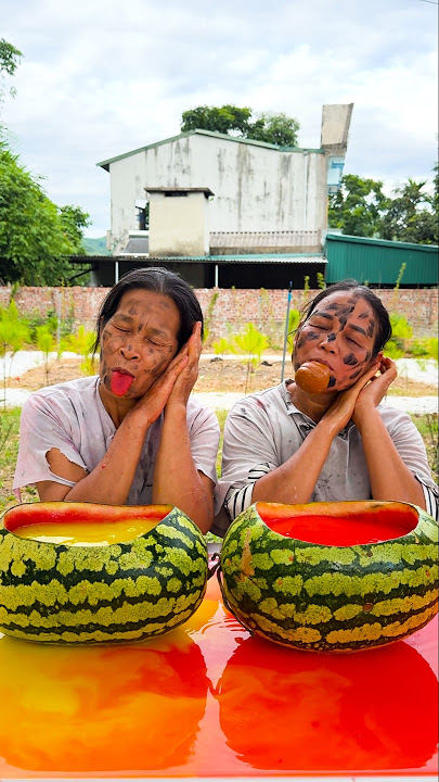 Oh, where did my chocolate milk candy in the watermelon go? 🍭💩🍦👅💩🍉#SakonNakhon #hahahahaha