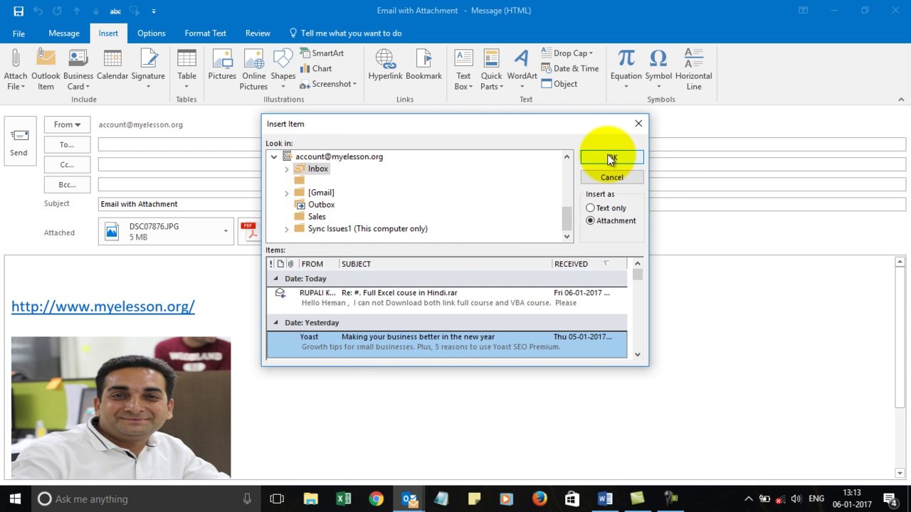 Add Attachment in Email in Outlook - YouTube