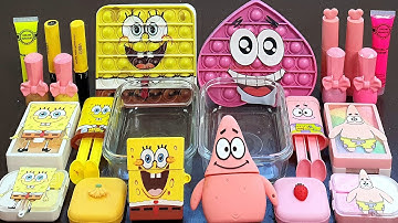 Spongebob vs Patrick Star Slime Mixing Random Into Slime! Satisfying Slime Video ASMR