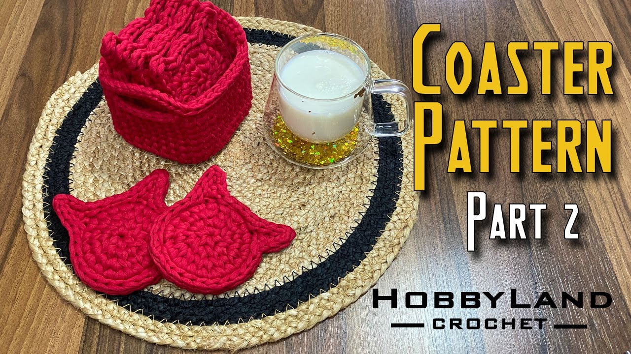 How to CROCHET SQUARE BASKET Crochet CAT COASTER part 2 YouTube