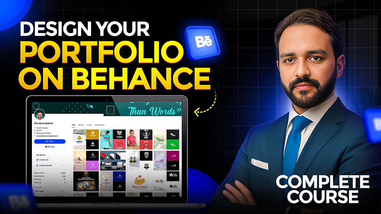 Behance portfolio tutorial for graphic design | Behance app kaise use ...