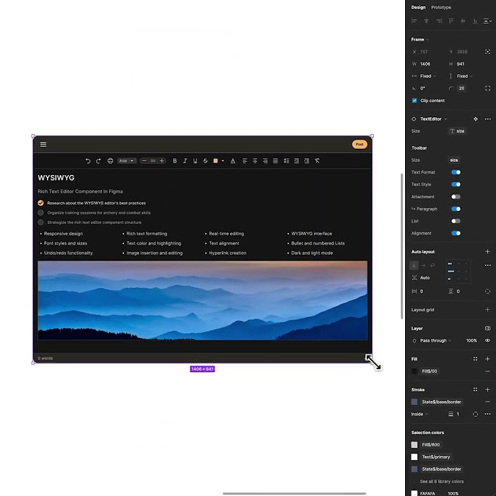 Responsive WYSIWYG Rich Text Editor in Figma #uikit #designsystems ...