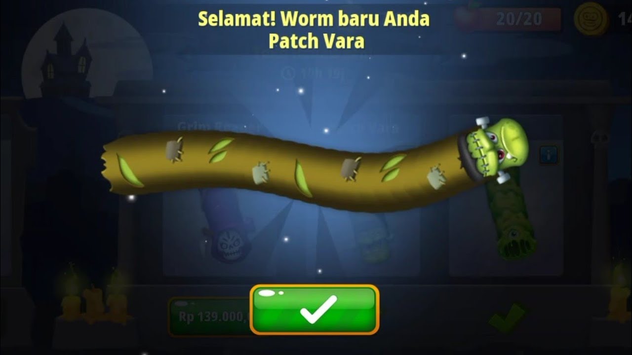 Beli Cacing Gratis🤩19 detik jadi peringkat 1 di WormsZone Update Halloween