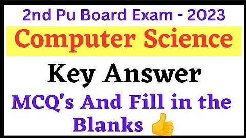 2ND PUC COMPUTER SCIENCE🔥 ANNUAL EXAM 2023 💯 KEY ANSWER || 12TH CLASS ✅ #2023 #chemistry