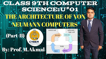 Class 9th Computer Science; U#01 (@THE ARCHITECTURE OF VON NEUMANN COMPUTERS, ITS COMPLETE WORKING)