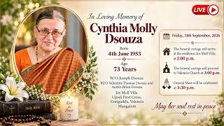 Funeral Ceremony of CYNTHIA MOLLY D'SOUZA I  11-9-2026 I Valencia Church