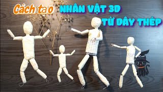 Hướng dẫn làm nhân vật 3D từ đây Thép | Mĩ thuật lớp 6 | KC art