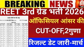 Reet 3Rd Grade Answerkey 2026Reet Mains Result 2026Reet Mains Cut-Offreet 3Rd Grade Latest News