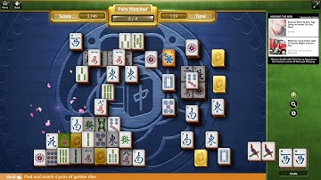 Microsoft Mahjong Daily Challenge November 26th 2021 | Golden Tiles - Medium