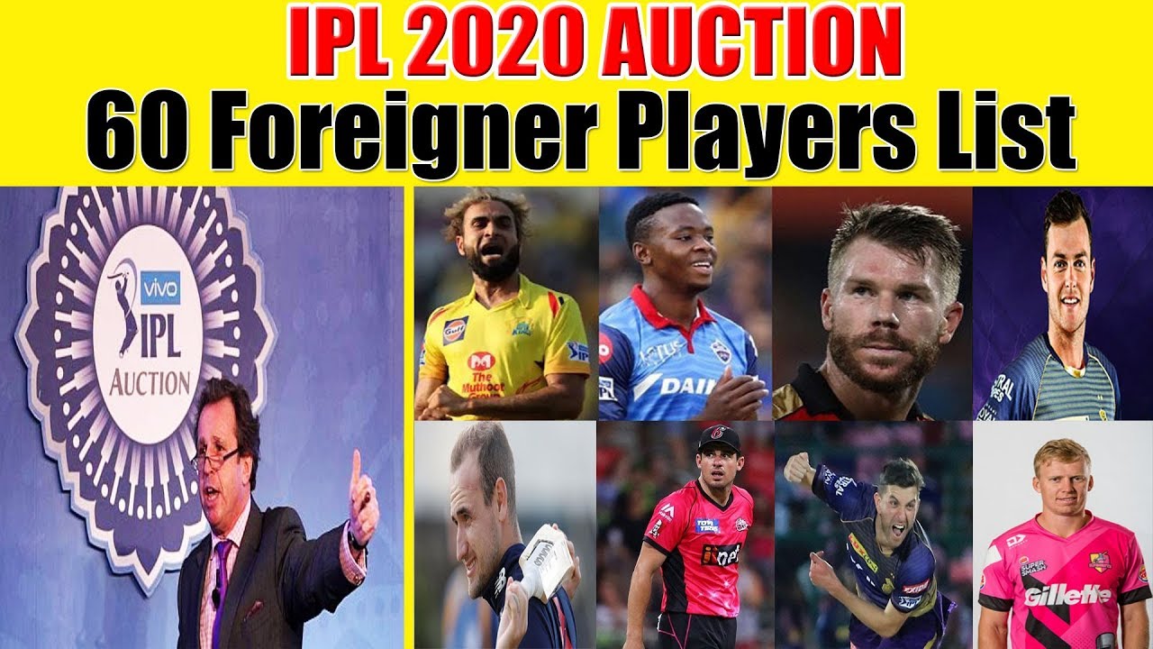 IPL 2020 - LIST OF ALL 60 FOREIGN PLAYERS NAME & LIST FOR IPL 2020 AUCTION | Confirmed List