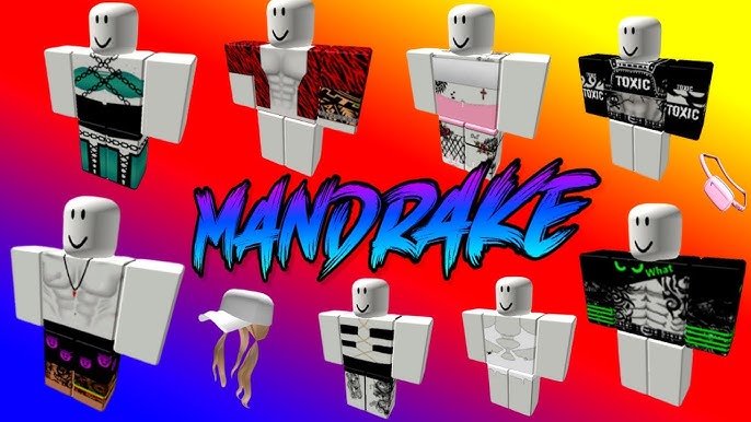 IDEIAS DE SKINS MANDRAKE +CÓDIGOS DE ID DE ROUPA E ACESSÓRIOS PARA  BROOKHAVEN 🏡 RP ROBLOX🤩 