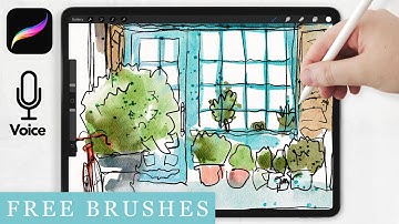 Loose Watercolor Architecture Illustration // FAST & EASY // Procreate Watercolor Tutorials