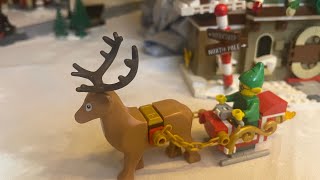 Weihnachtsgrüße aus der LEGO Winterwelt, Lego Eisenbahn mit Winter Session Häuser