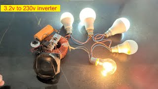 LFPO 3.2 v mini inverter ][ 3.3v to 230v mini inverter ][ 100w power produced by small lfpo battery