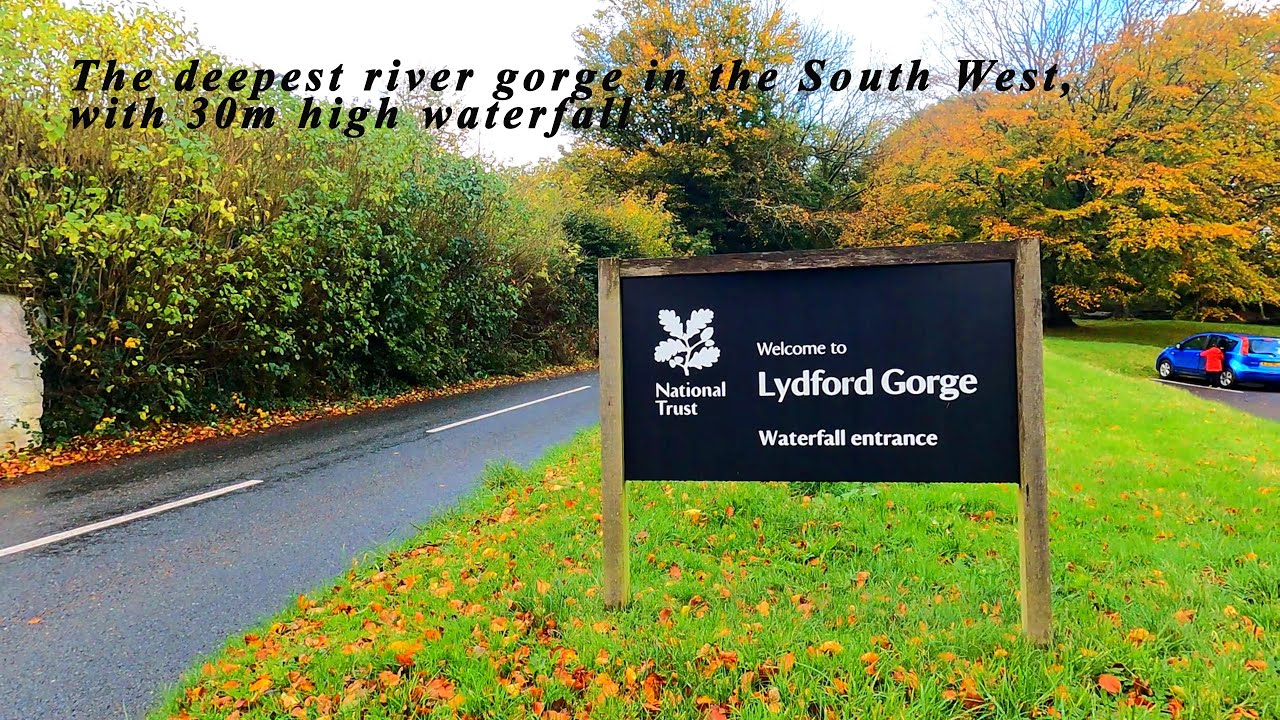 UK 30m Waterfall - National Trust - Lydford Gorge - River Lyd, Devon - England - UK - SOUTHWEST