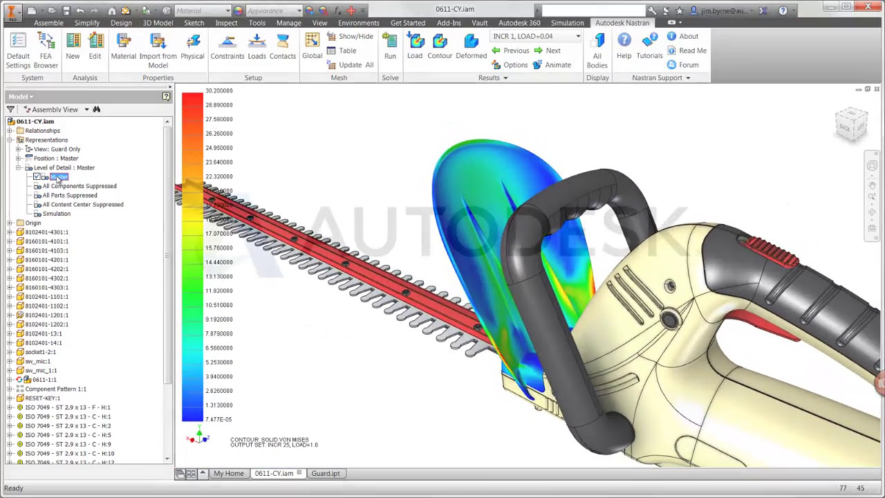 Compreender o número de incrementos para análise não linear no Inventor  Nastran