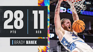 Brady Manek drops 28 in UNC's rout of Marquette