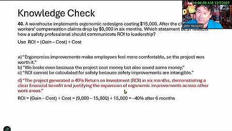 Daily Quiz ep72 Business Case for Safety December 17 2025 BCSP
