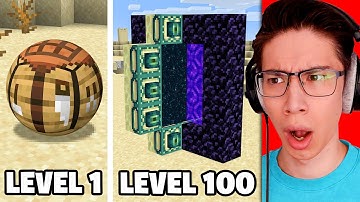 Testing Cursed Minecraft Builds From Level 1 to Level 100