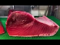 【築地の大手仲卸が大公開！】鮪の解体に密着してみた！ / How to cut whole tuna by young tuna king @ Tsukiji fish market