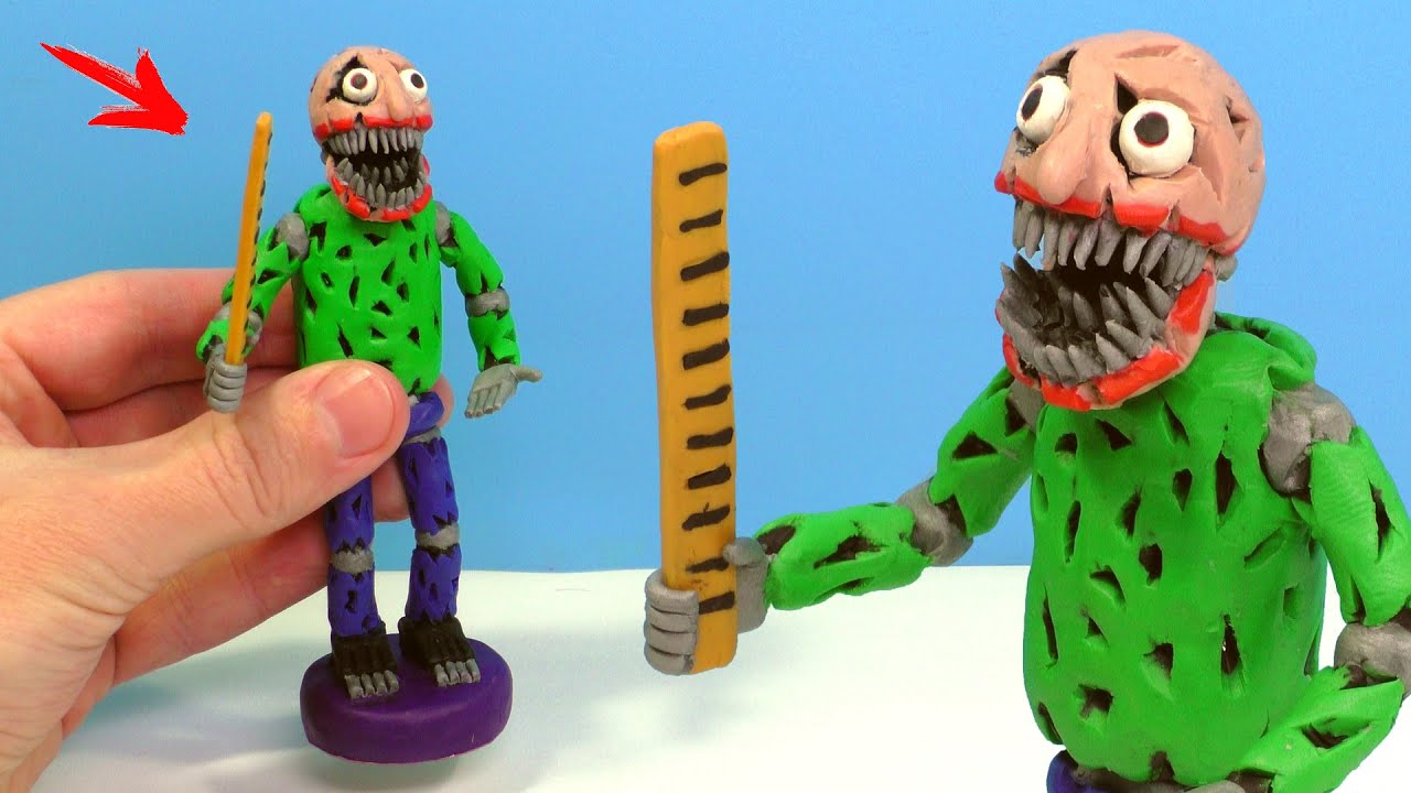 Slendy transforming into Baldi's Basics EXE➤ timelapse. Made from  Plastilina. Polymer Clay #shorts 