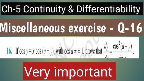 Miscellaneous exercise - Question-16 | Class 12 Maths | Chapter -5 Continuity and differentiability|