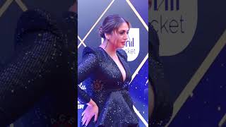Huma Qureshi In Deep Neck Gown With Rajkumar Rao Attend IWMBUZZ Digital And OTT Awards 2023