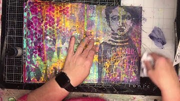 Inspired by Natalie May: Creating layers using stencils and gel plates