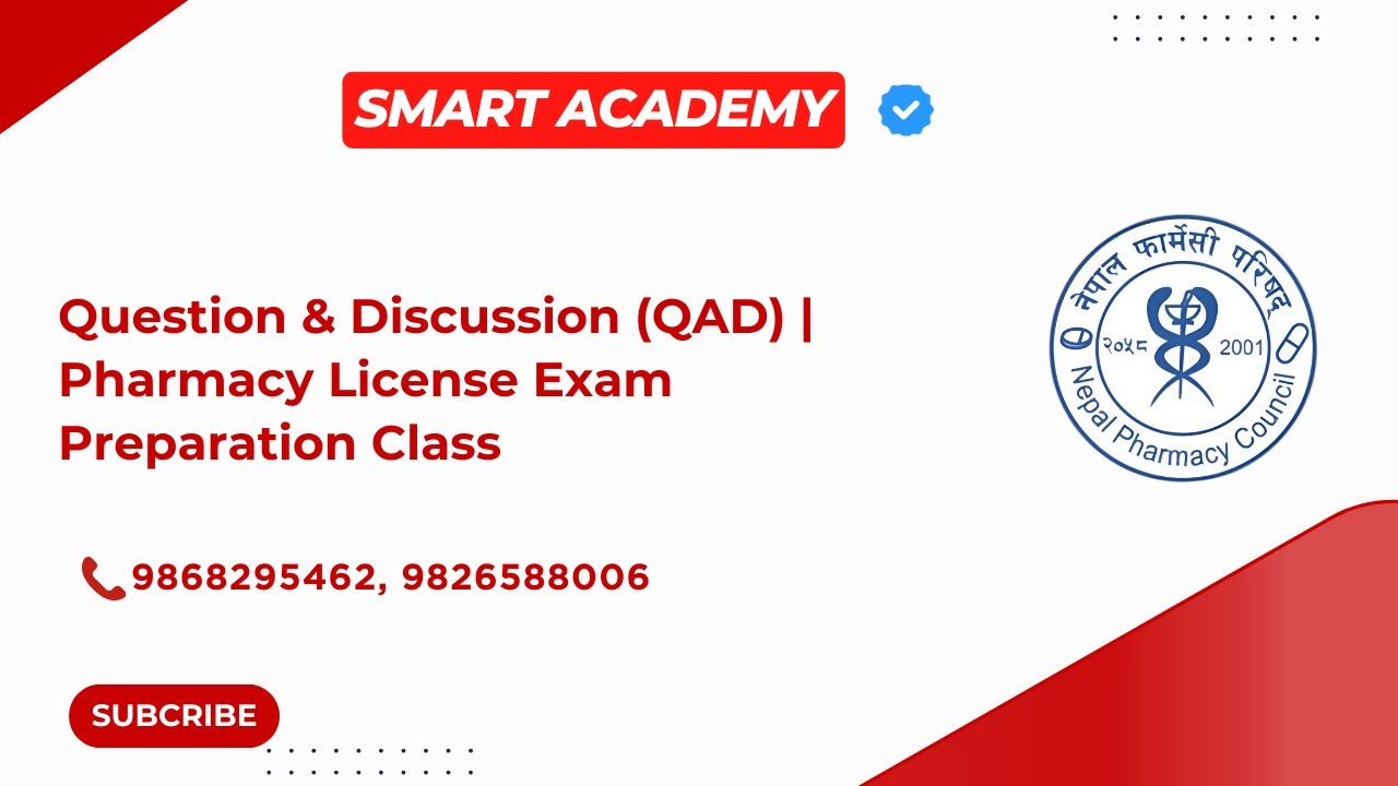  PHARMACEUTICS | Pharmacy License Exam Preparation Class | Smart Academy Nepal | NPC