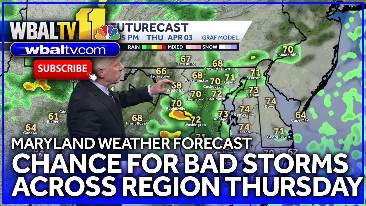 Maryland weather forecast: Showers, severe storms possible Thursday ...