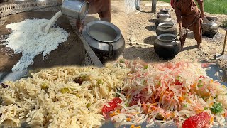 Village Style Dawat Feast: Chinese Rice & Mutanjan Recipe for 400 People | Cooking for a Crowd