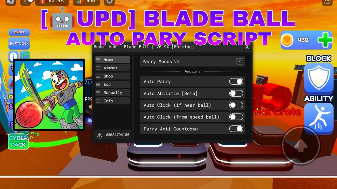 best blade ball script 🥱 #fyp #roblox #bladeball #bladeballroblox #sc, blade ball script tutorial