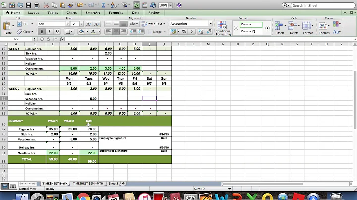 Excel timesheet template