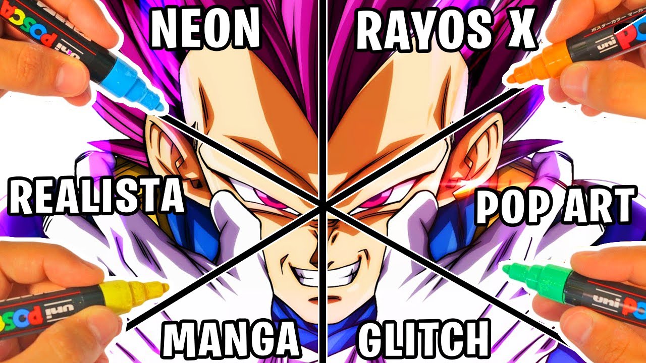 Un Dibujo, ¡PERO EN 6 ESTILOS de Arte DIFERENTES😱! Vegeta Ultra Ego