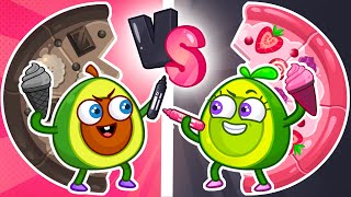 Black vs Pink Food Challenge || Funny Stories for Kids by Pit \& Penny 🥑