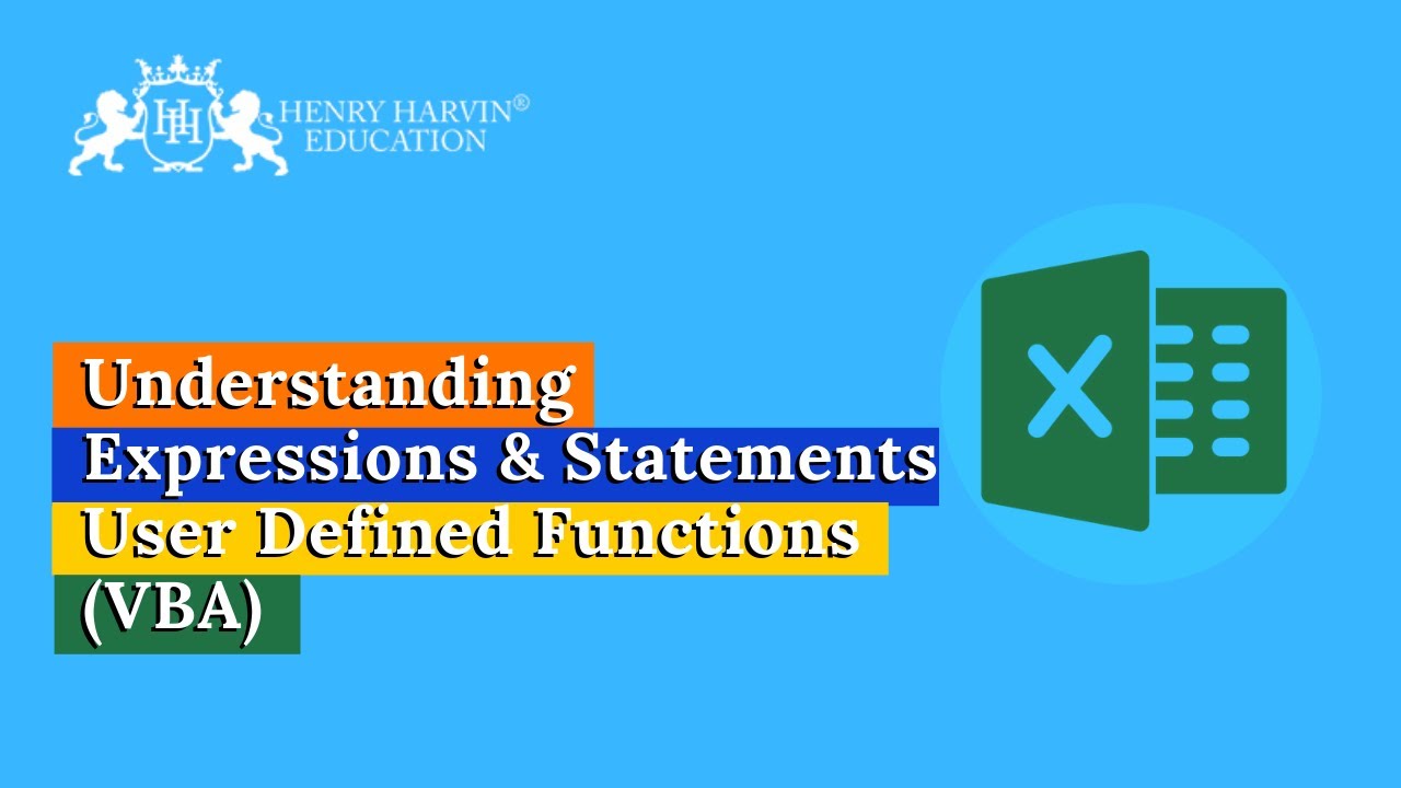 Statements User Defined Functions VBA | Best Advanced Excel Tutorial ...