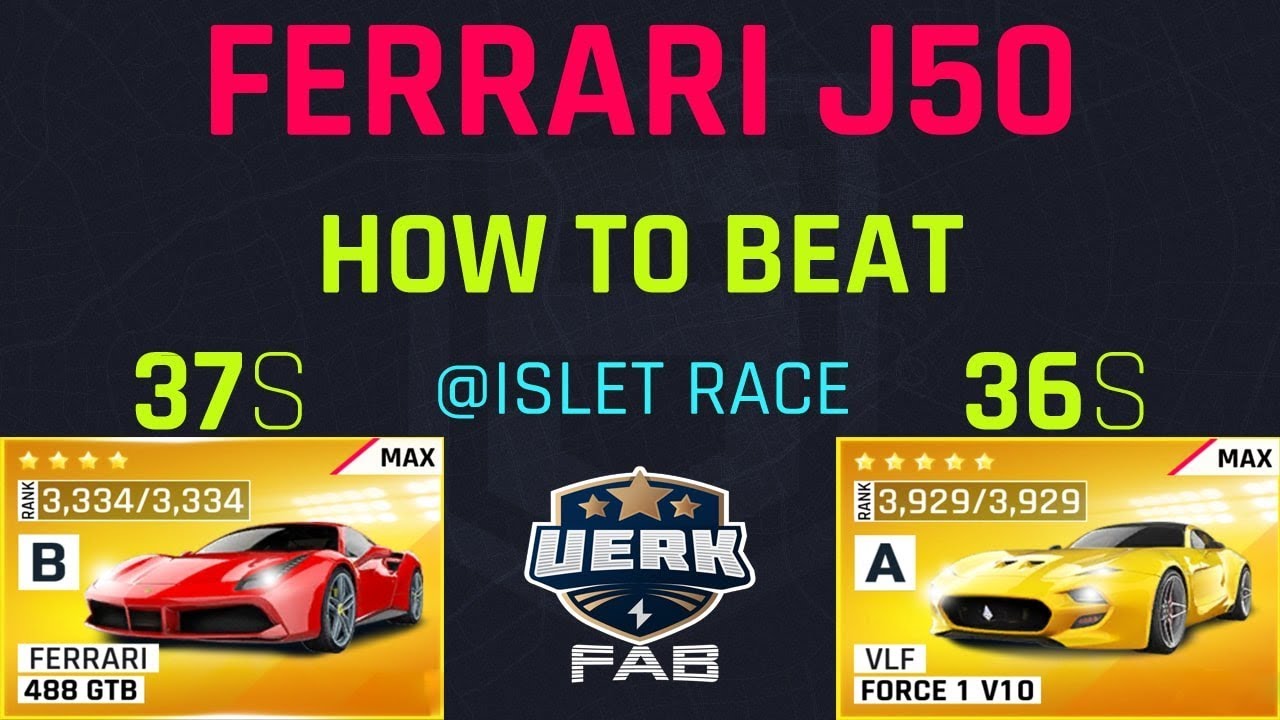 ferrari j50 Update 2022 Asphalt 9 | Car Hunt: Ferrari J50 | How To Beat 36s/37s | Ferrari 488 / VLF | Islet Race