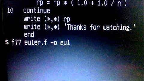 Fortran program to calculate Euler