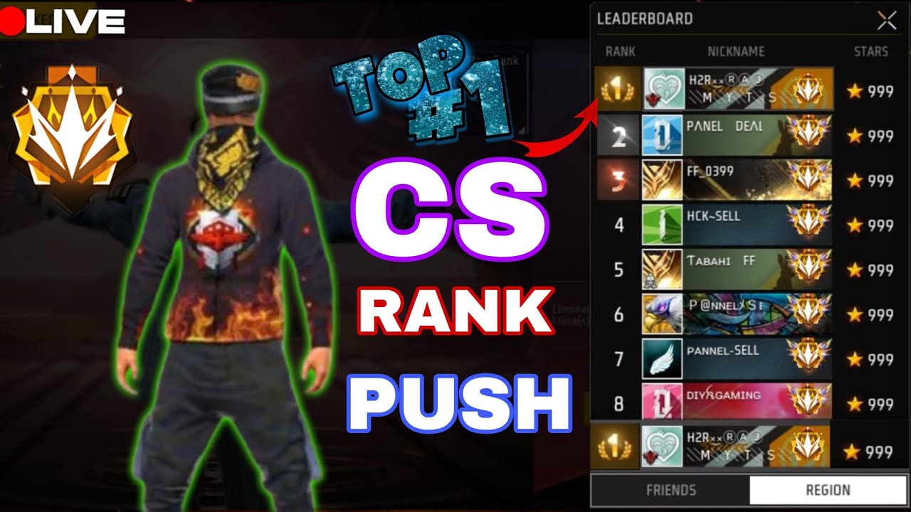 Free Fire CS Rank Push Live CS Rank Top 1 #FreeFireLive # ...